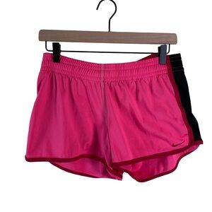 Nike Women’s Running Pink and Black Athletic Shorts Elastic Waist Size Small